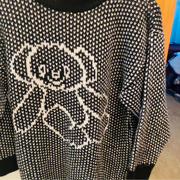 DAVID BRETT Vintage Black and White Teddy Bear Sweater - Picture 3 of 4